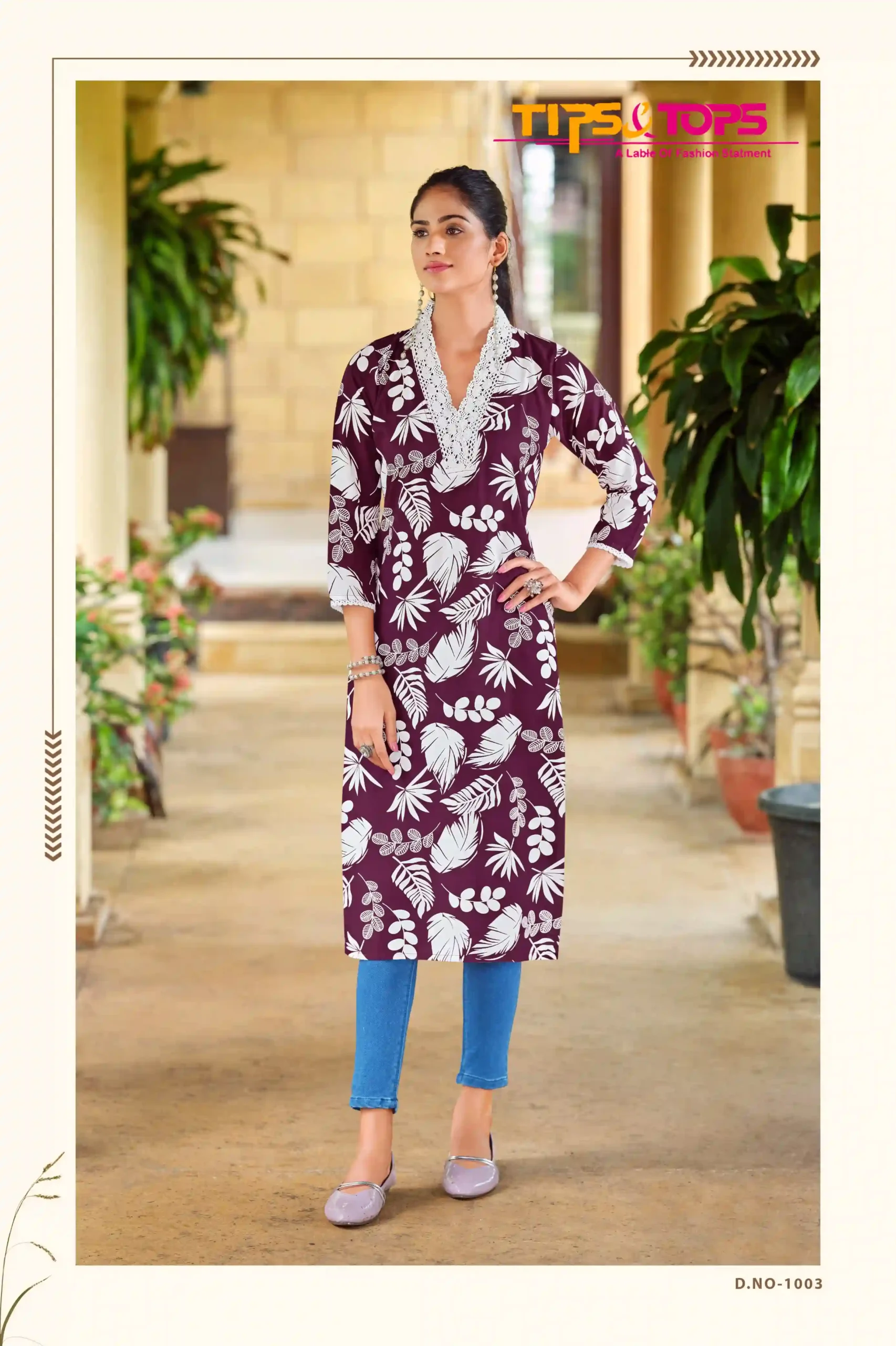 Tips & Tops Viana Heavy Rayon Print Wholesale Fancy Kurtis Catalog